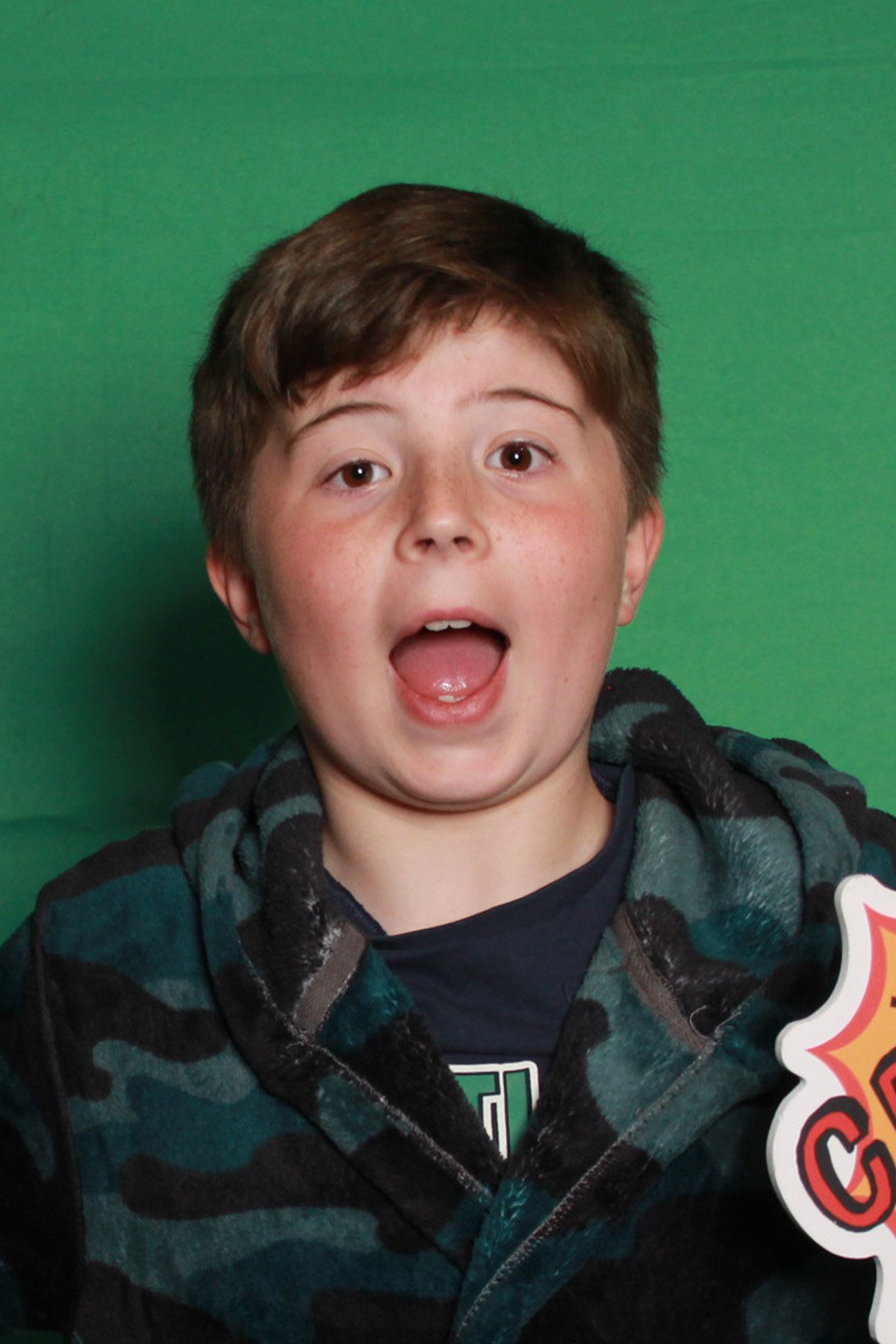 Example photograph with an excited open-mouth expression